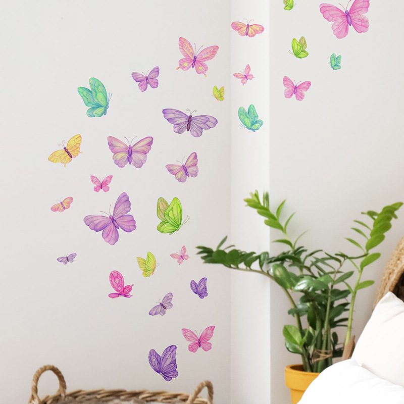 Pvc Panel Background - ملصقات حائط على شكل فراشة رومانسية
