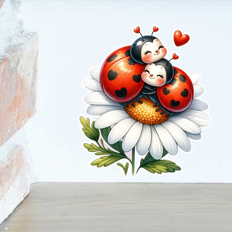 Pvc Panel Background - لطيف الخنفساء ملصقات جدار غرفة المعيشة