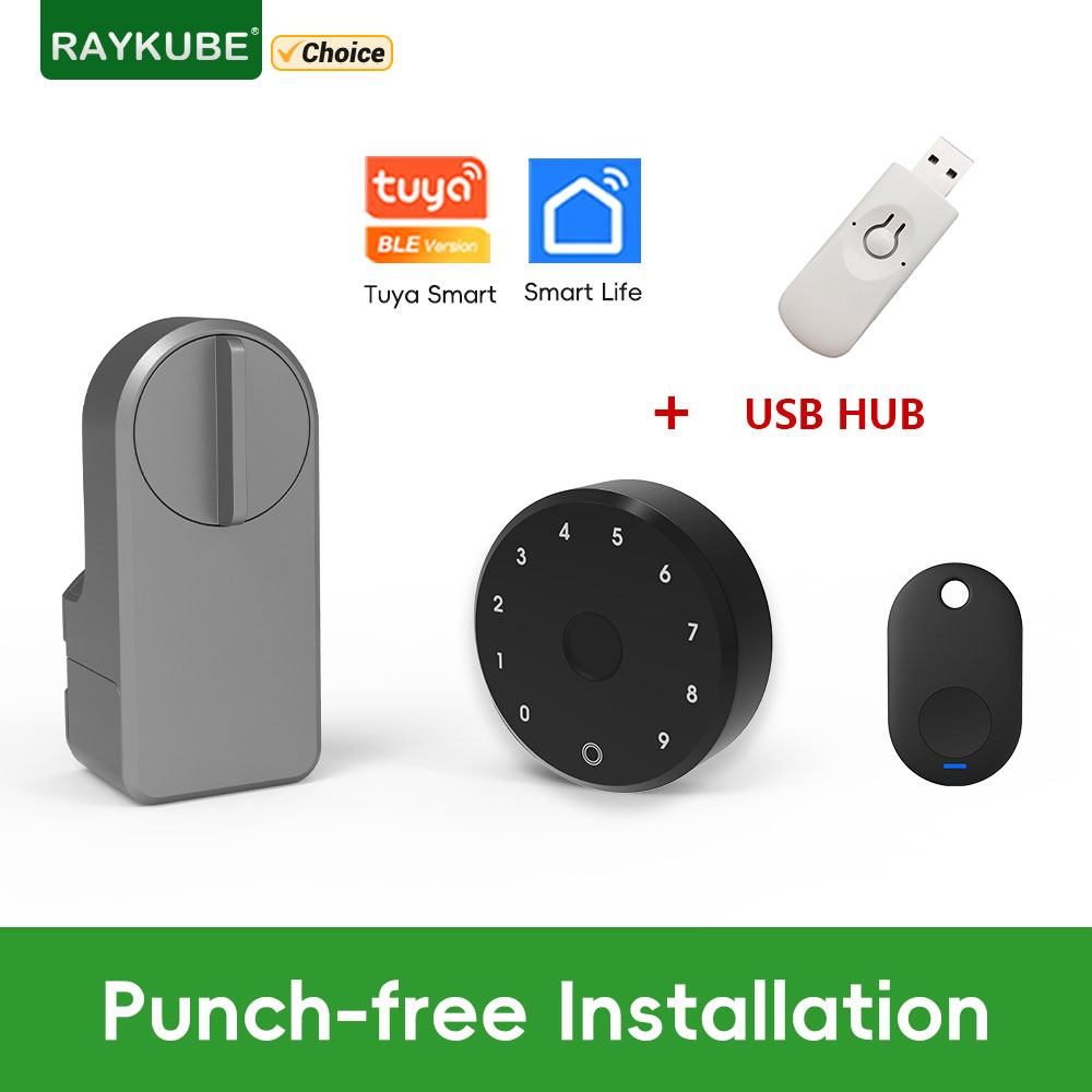 مجموعة قفل الباب الذكي RAYKUBE - مراجعة Glass Door Hinge وسعره
