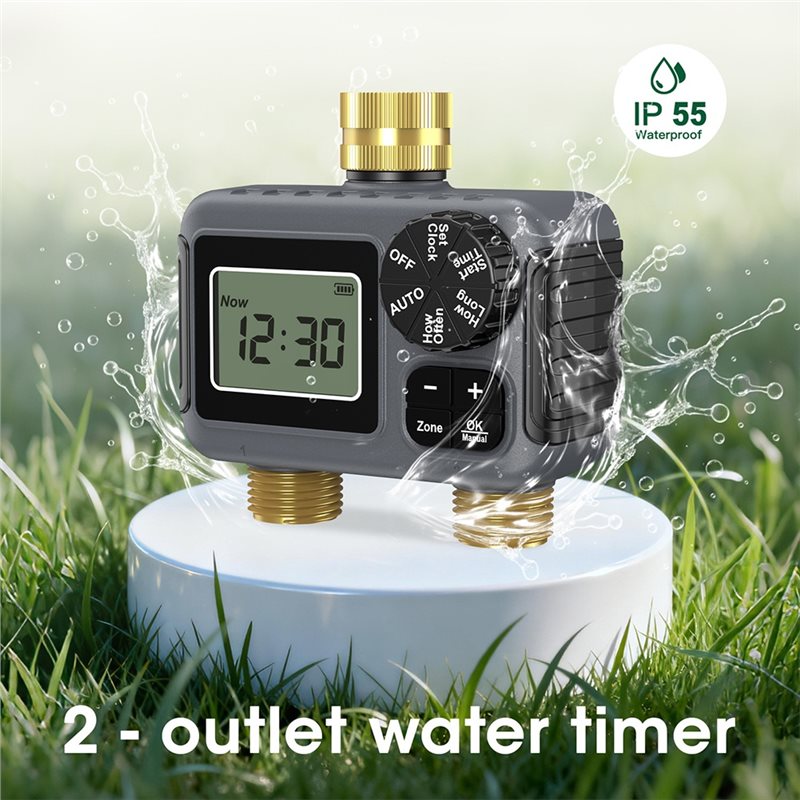 AY14 - مؤقت ري أوتوماتيكي بمخر - مراجعة Timer Dual Outlet وسعره