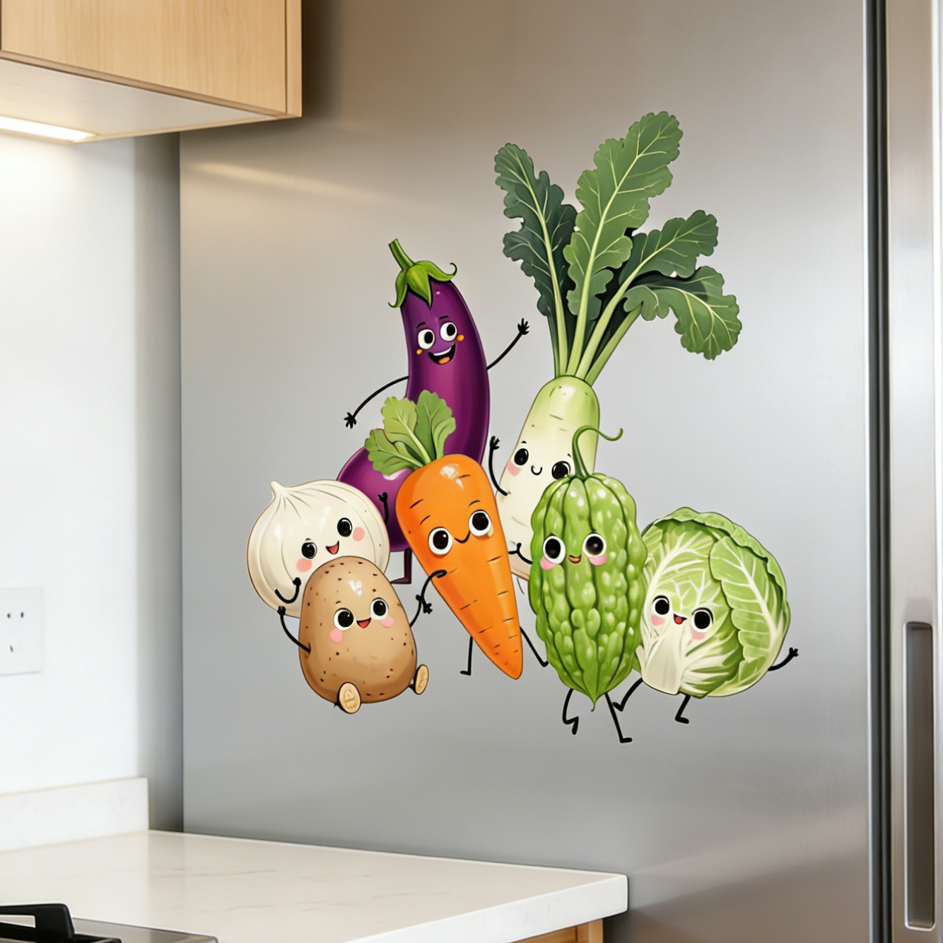ملصقات جدارية على شكل خضروات ت - مراجعة Pvc Panel Background وسعره
