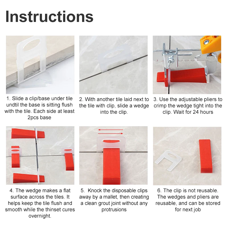 100 قطعة من مشابك تسوية البلاط - مراجعة Ceramic Tile Floor وسعره