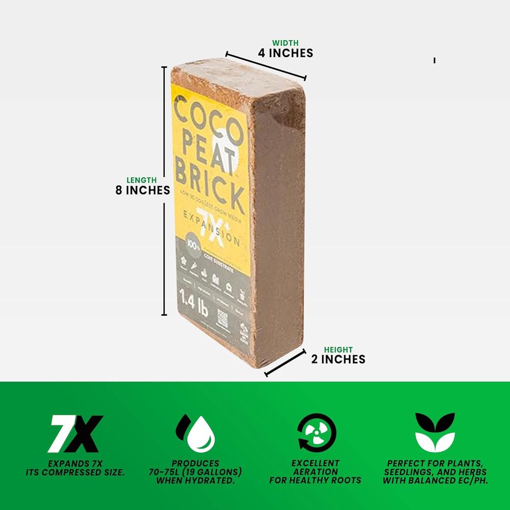 طوب تربة عضوي فاخر بوزن 650 جر - مراجعة Substrate Coconut Fiber وسعره