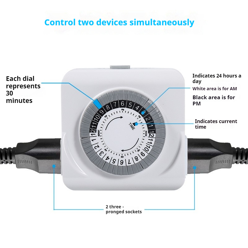 مقبس توقيت ميكانيكي بمعيار أمر - مراجعة Timer Dual Outlet وسعره